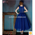 New Arrival Luxury Royal Blue Sleeveless Fashion Woman Party Wear Blue Lace Long Evening Dress